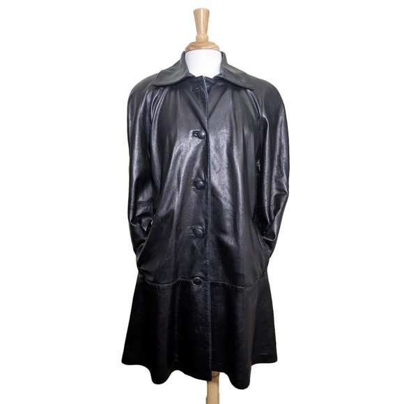 BRISA/NORDSTROM Supple & Soft 3/4 Length Coat 100% Leather - Picture 2 of 8